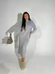 Костюм женский, вязаный, свитер, юбка плиссе