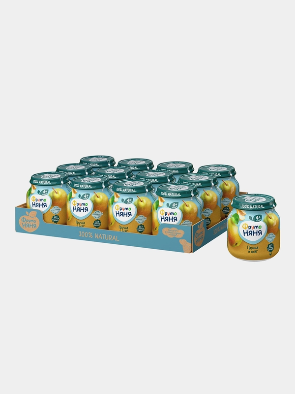 Пюре фруктовое ФрутоНяня с 4 месяцев, груша, 100 г, упак. 12 шт