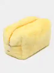 Желтый меховая дорожная косметичка на замке