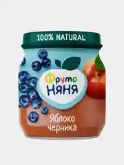 Пюре фрутовое ФрутоНяня с 5 месяцев, яблоко и черника, 100 г, упак. 12 шт