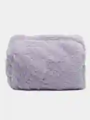Фиолетовый меховая дорожная косметичка на замке