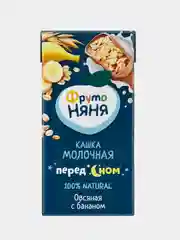 Каша детская ФрутоНяня, молочно-овсяная с бананом, жидкая, с 6 месяцев, 18 штук по 200 г