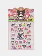 Бордовый стикерпак, стикеры Hello Kitty, наклейки Куроми, декоративный скотч по аниме Куроми