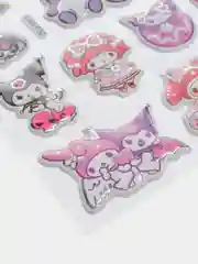Бордовый стикерпак, стикеры Hello Kitty, наклейки Куроми, декоративный скотч по аниме Куроми