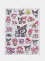 Бордовый стикерпак, стикеры Hello Kitty, наклейки Куроми, декоративный скотч по аниме Куроми