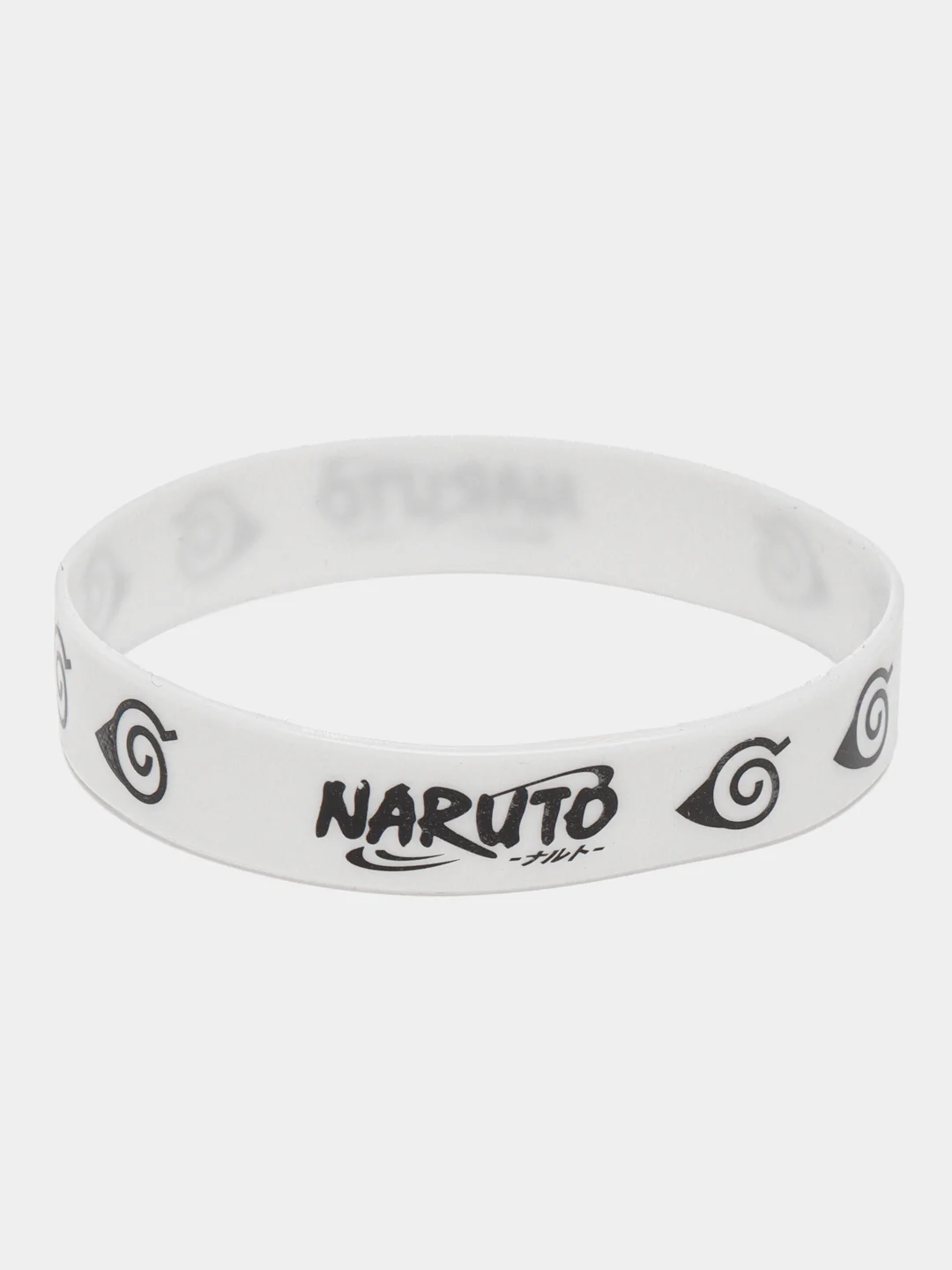 Белый набор силиконовых браслетов по аниме "Naruto" (Наруто)