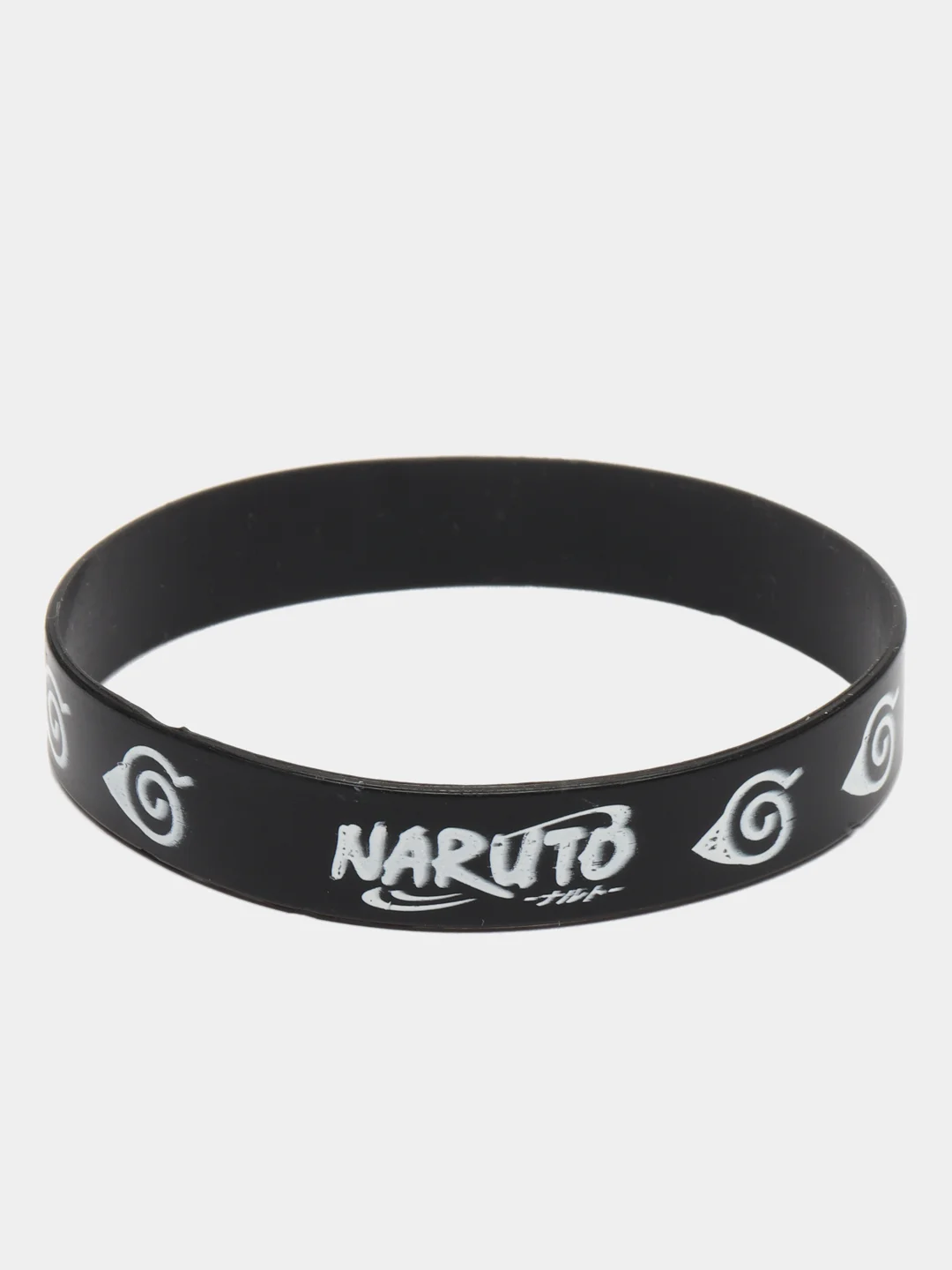 Черный набор силиконовых браслетов по аниме "Naruto" (Наруто)