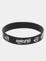 Черный набор силиконовых браслетов по аниме "Naruto" (Наруто)