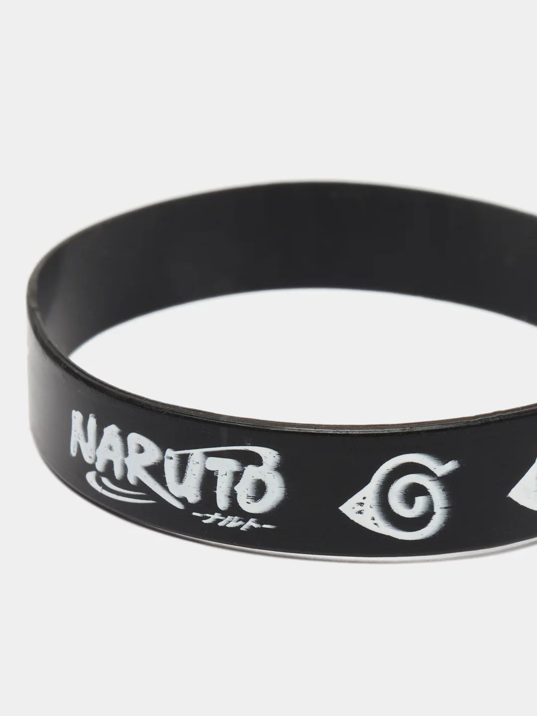 Черный набор силиконовых браслетов по аниме "Naruto" (Наруто)