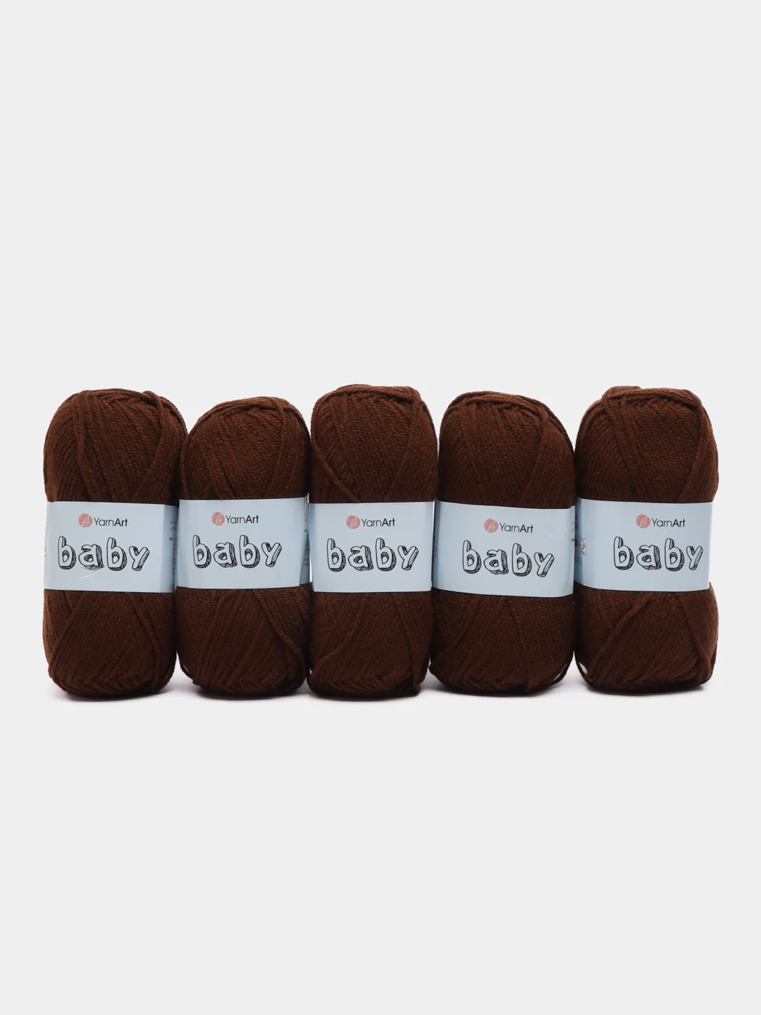 Тёмно-коричневый пряжа YarnArt Baby, 1-5 штук, акрил, 50 г, 150 м