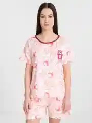 Алый пижама для девочек с шортами и футболкой, подростковая