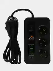 Сетевой фильтр с USB портами и Type-C, с защитой и выключателем