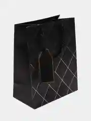Белый пакет подарочный бумажный ромбы 18x23x10 высокая плотность 210 гр
