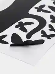 Черный наклейка для декора декоративная интерьерная кот кошка котенок бабочки на мебель стену