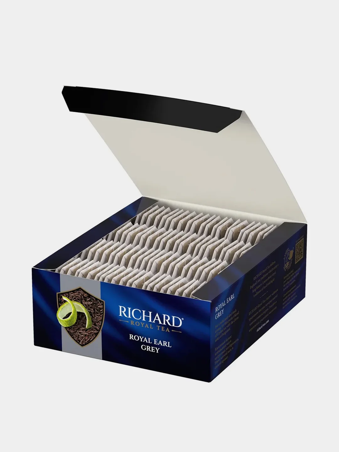 Чай в пакетиках Richard "Royal Earl Grey", черный, с ароматом бергамота, 100 штук