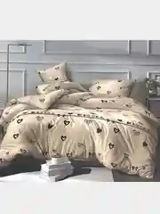 Бежевый комплект постельного белья из поплина