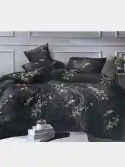 Угольный комплект постельного белья из поплина