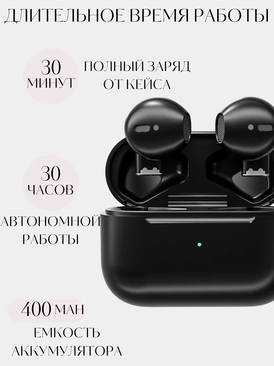 Черный беспроводные наушники с шумоподавлением и микрофоном, блютуз наушники, подарок на 8 марта