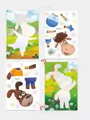 Лайм аппликация Буренка Даша для детей 3-5 лет, 14*20 см, 14 стр, 4 картинки