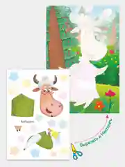 Лайм аппликация Буренка Даша для детей 3-5 лет, 14*20 см, 14 стр, 4 картинки