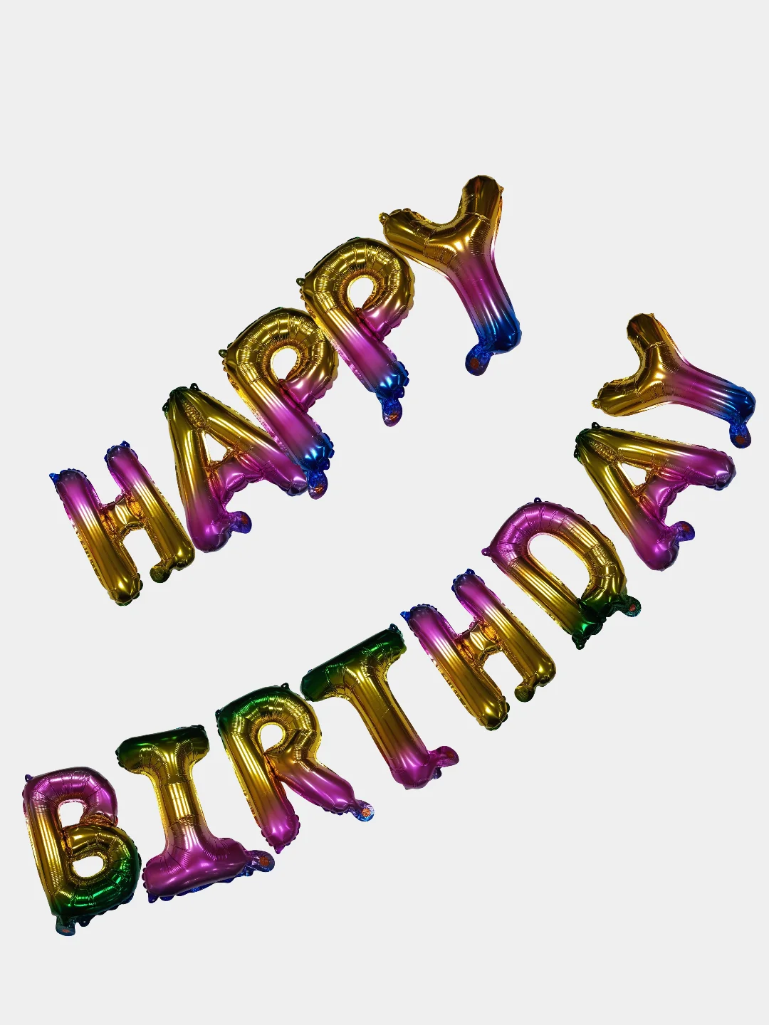 Манго гирлянда-растяжка из воздушных шаров "С днем рождения" / "Happy Birthday", на праздник