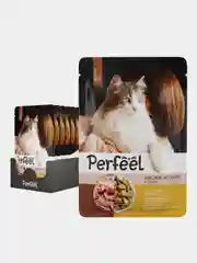 Влажный корм для кошек Perfeel полнорационный, в соусе, 75 г, 28 штук