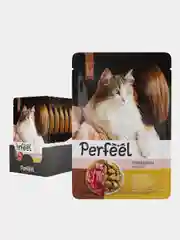 Влажный корм для кошек Perfeel полнорационный, в соусе, 75 г, 28 штук