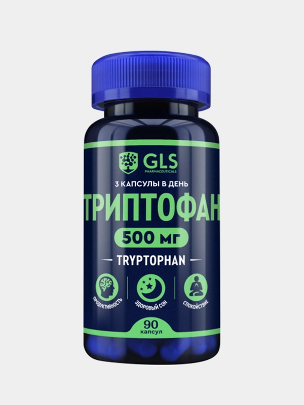 БАД к пище GLS Pharmaceuticals "Триптофан", 250 мг, 90 капсул