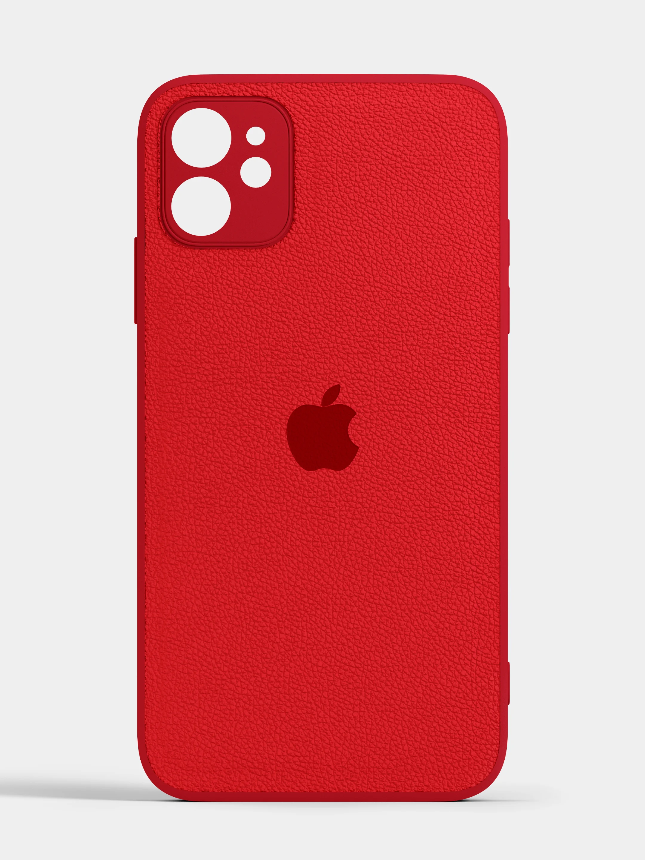 Красный чехол на айфон iPhone 11, 12, 13, 14, 15, XR, Pro, Pro Max. Кожаный
