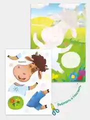 Алый аппликация Буренка Даша для детей 3-5 лет, 14*20 см, 14 страниц, 4 картинки-аппликации