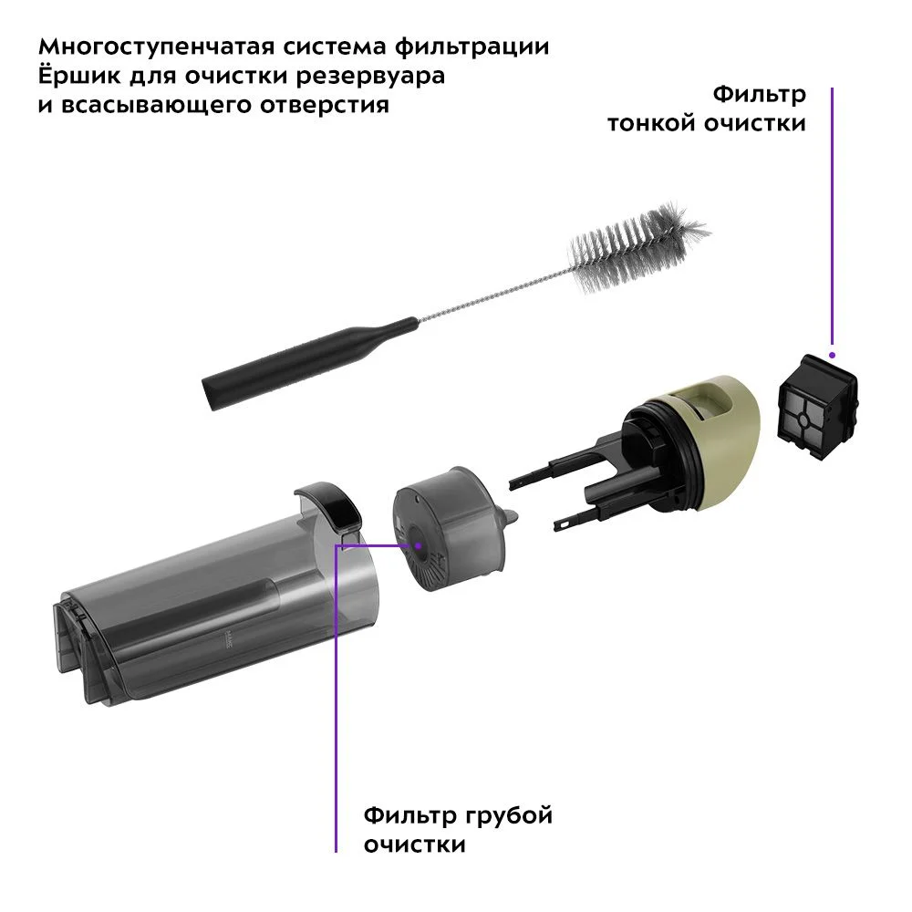 Вертикальный беспроводной моющий пылесос Kitfort КТ-5238