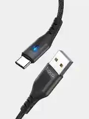 Черный кабель Hoco DU 08 Plus, быстрая зарядка, USB - Type-C, 3А, 3 размера