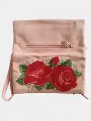 Слоновая кость сумка женская, клатч с вышивкой и стразами