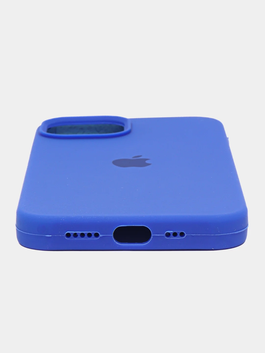 Синий чехол Silicone Case для iPhone 14, 14 Pro, 14 Plus, 14 Pro Max, с закрытым низом