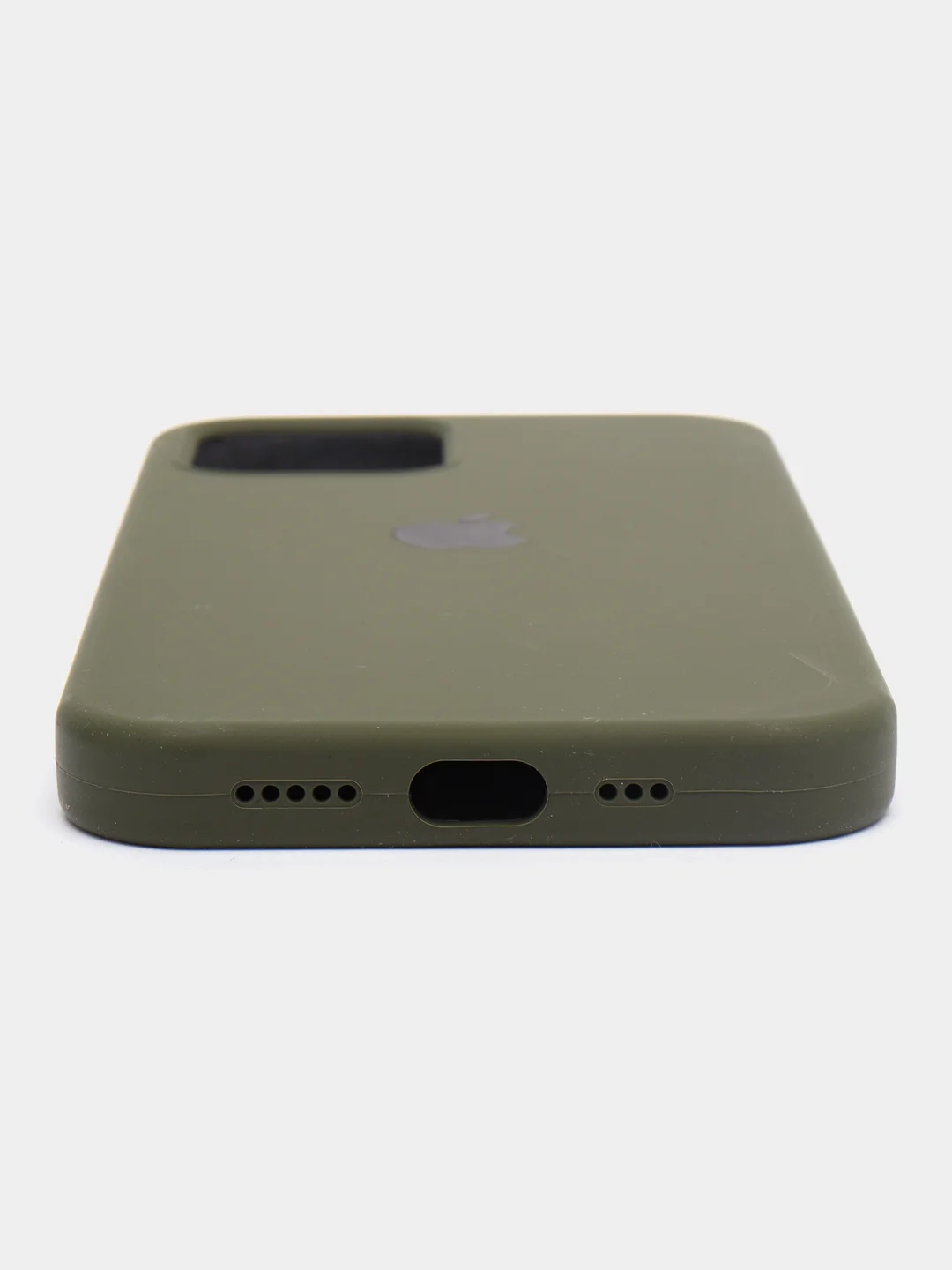 Оливковый чехол Silicone Case для iPhone 12 / iPhone 12 Pro, закрытый низ