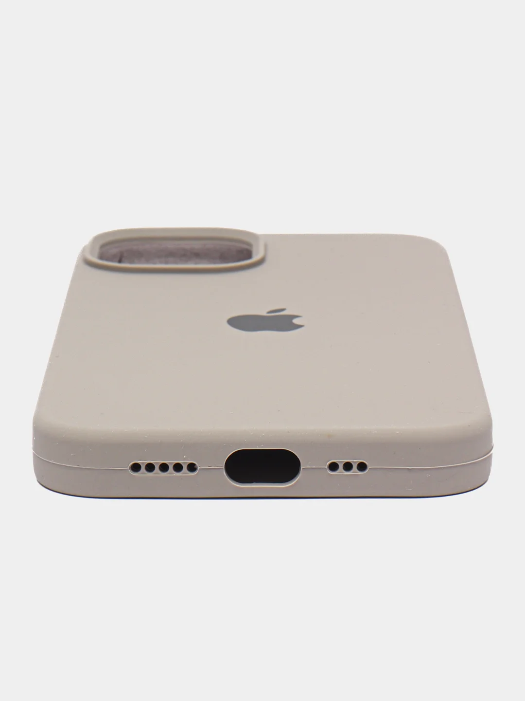 Серый меланж чехол Silicone Case для iPhone 14, 14 Plus, 14 Pro, 14 Pro Max, с закрытым низом