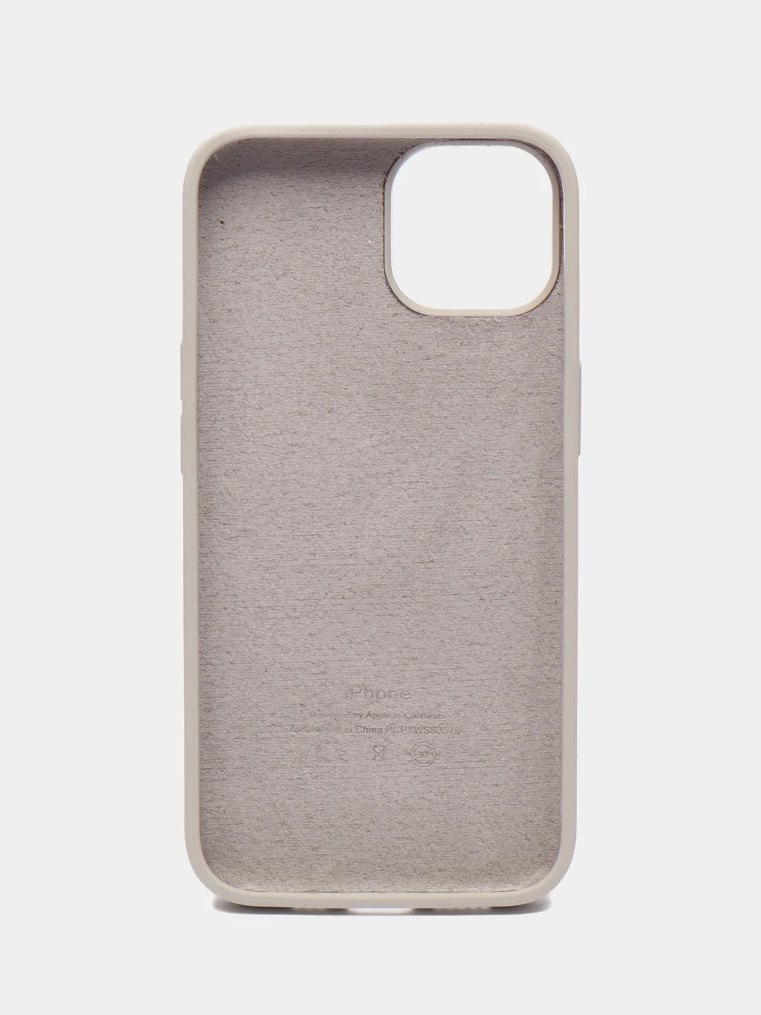 Светло-бежевый чехол Silicone Case для iPhone 14, 14 Plus, 14 Pro, 14 Pro Max, с закрытым низом