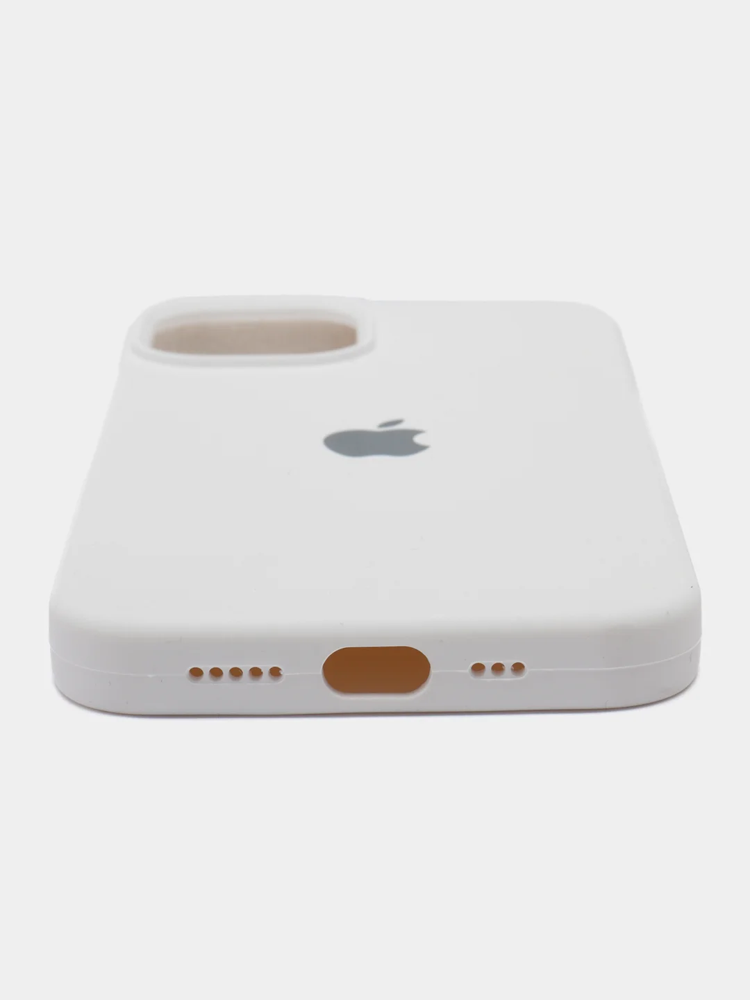 Белый чехол Silicone Case для iPhone 14, 14 Plus, 14 Pro, 14 Pro Max, с закрытым низом