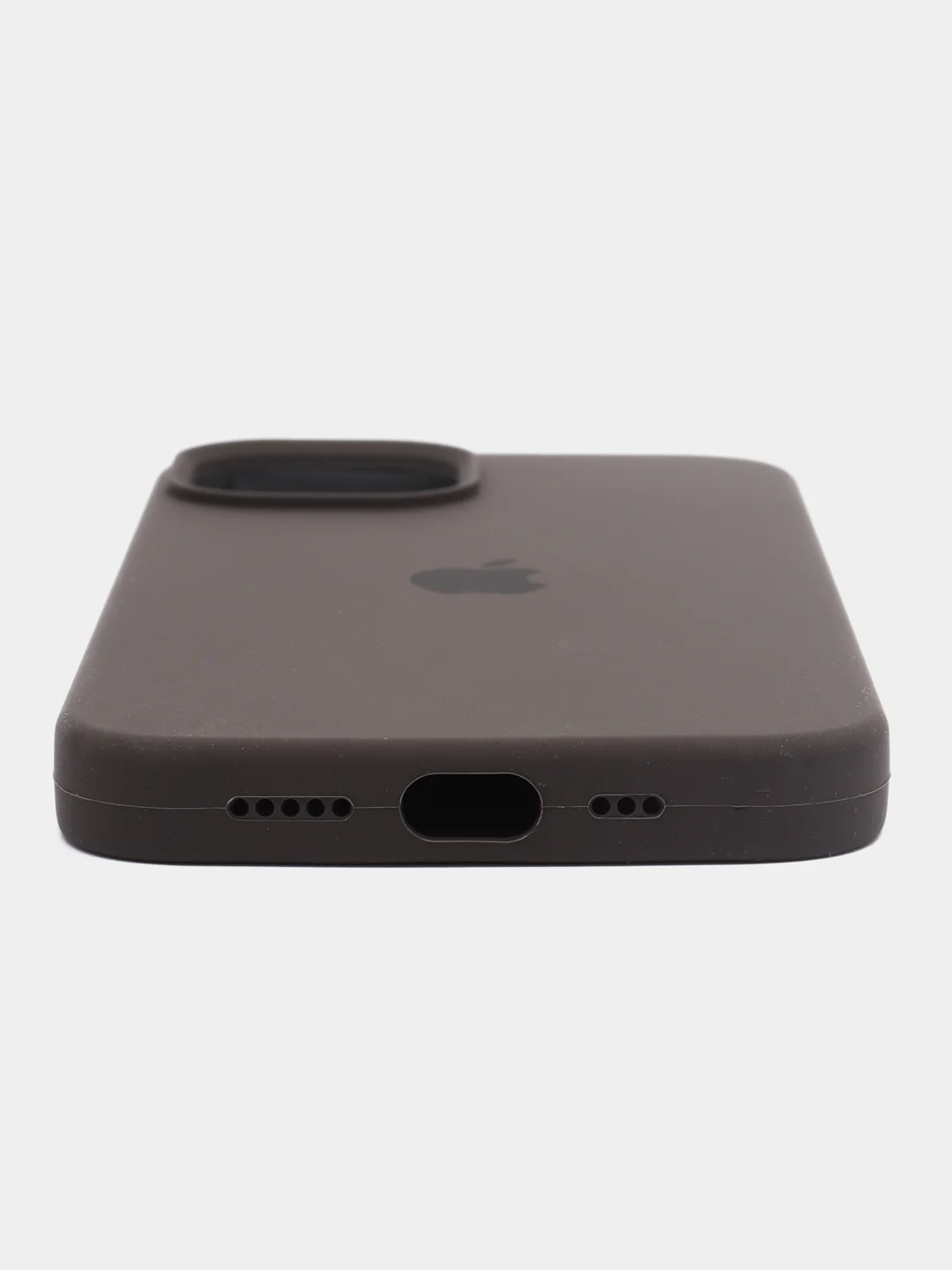 Угольный чехол Silicone Case для iPhone 14, 14 Plus, 14 Pro, 14 Pro Max, с закрытым низом