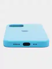 Голубой чехол Silicone Case для iPhone 12 / iPhone 12 Pro, закрытый низ