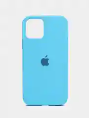 Голубой чехол Silicone Case для iPhone 12 / iPhone 12 Pro, закрытый низ