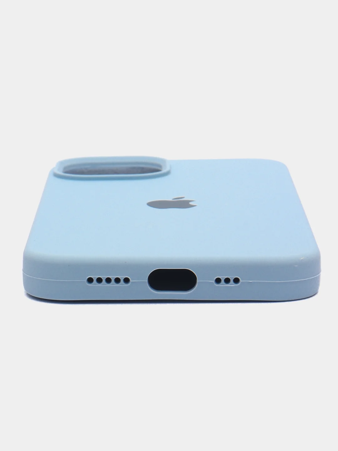 Светло-синий чехол Silicone Case для iPhone 14, 14 Pro, 14 Plus, 14 Pro Max, с закрытым низом