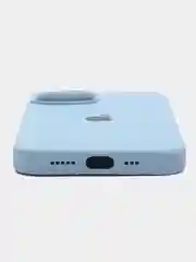 Светло-синий чехол Silicone Case для iPhone 14, 14 Pro, 14 Plus, 14 Pro Max, с закрытым низом