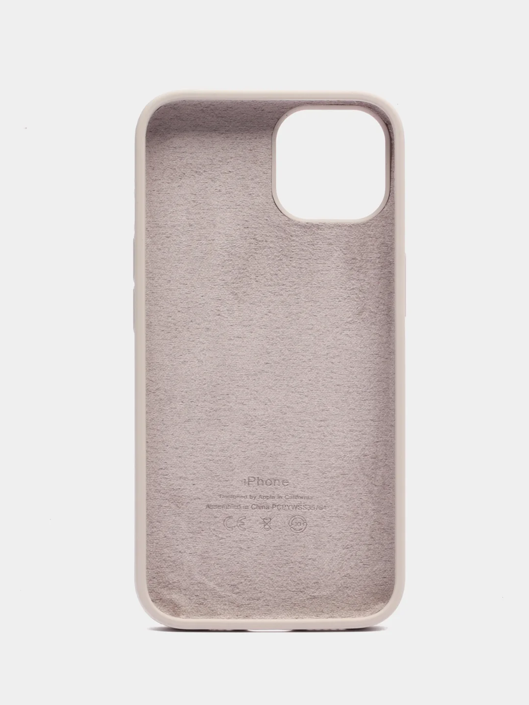 Светло-бежевый чехол Silicone Case для iPhone 14, 14 Pro, 14 Plus, 14 Pro Max, с закрытым низом
