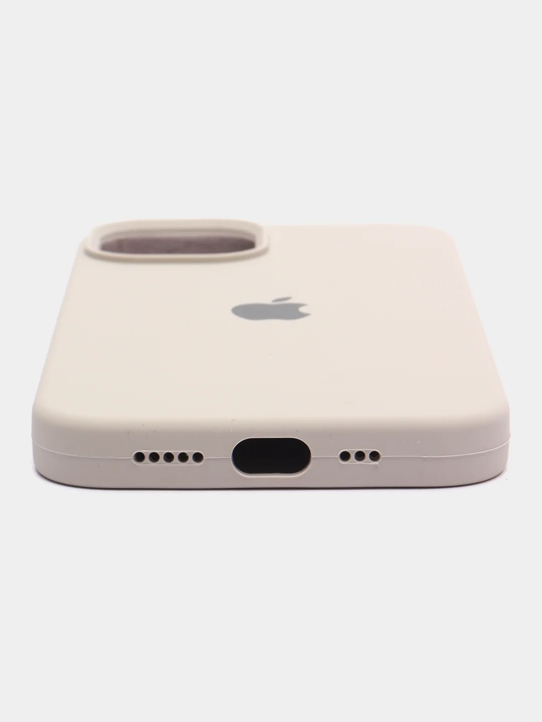 Светло-бежевый чехол Silicone Case для iPhone 14, 14 Pro, 14 Plus, 14 Pro Max, с закрытым низом