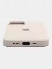 Светло-бежевый чехол Silicone Case для iPhone 14, 14 Pro, 14 Plus, 14 Pro Max, с закрытым низом