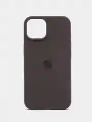 Угольный чехол Silicone Case для iPhone 14, 14 Pro, 14 Plus, 14 Pro Max, с закрытым низом