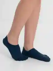 Синий короткие носки с пальцами, хлопковые следки