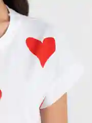 Белый футболка женская с сердечками