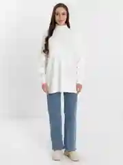 Белый свитер женский тёплый оверсайз , кофта высокий ворот, oversize однотонный